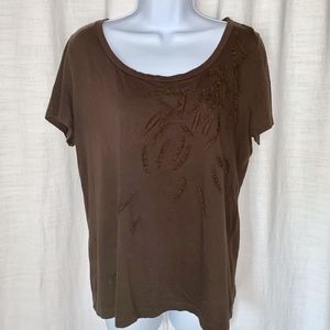 NWOT- Talbots Pima Cotton Crew Neck Tee W/Detail!